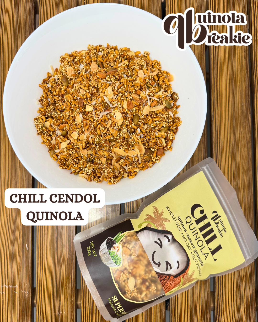 (Mix n Match) QB Quinoa Breakie | Quinoa-based Granola  | Kopi Wake Up | Cocoa Sayang | Cendol Chill | No Oats | Low-GI